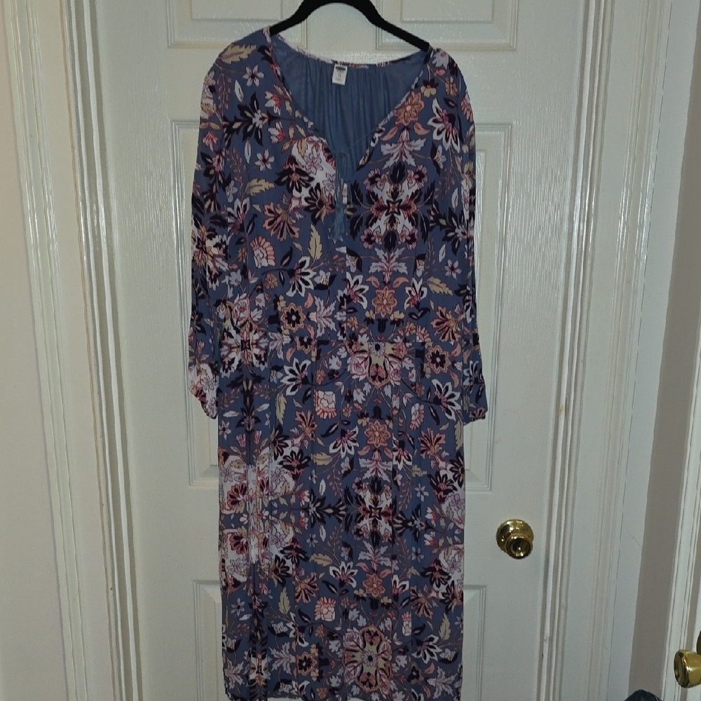 Floral Blue‎ Maxi Dress